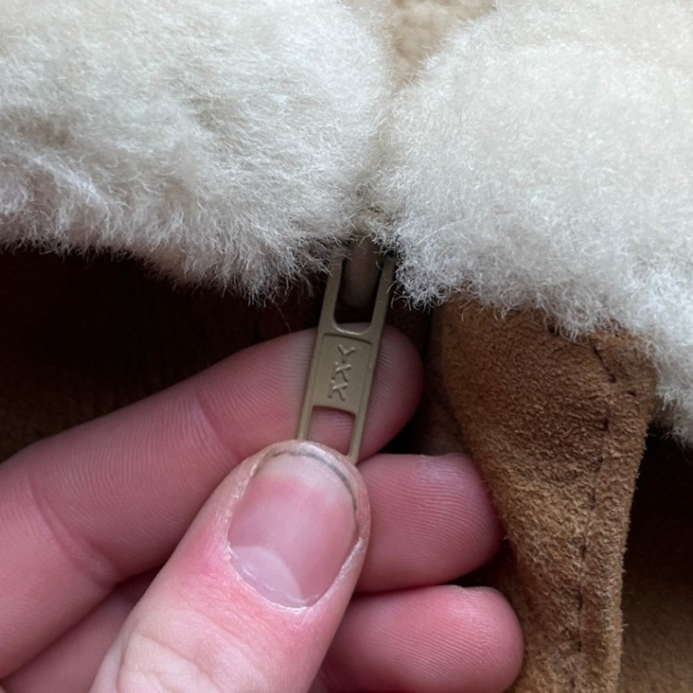 VTG 80s Raleghs Sheepskin Shearling Wool Lined Suede Leather Bomber Jacket 38 - Picture 6 of 14